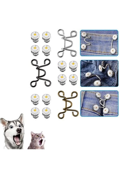 EXCEFORE Adjustable Nail-Free Waist Buckle, Waist Buckle Extender Set Jeans E...