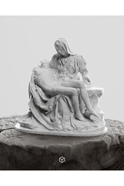 La Pieta, Modern, Minimalist, Ev ve Ofis Masa Dekorasyonu, Hediyelik, Sanat Eseri, 15.5x15x9cm