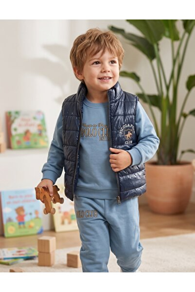 MiniKids Σετ γιλέκου, Γεννημένος για να παίζεις, μπλε