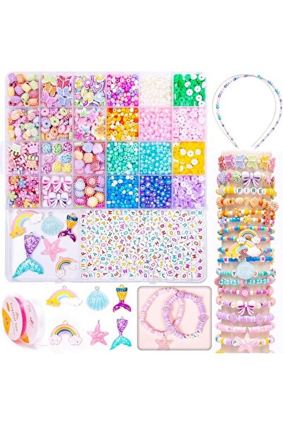 KASTWAVE Bracelet & Necklace Making Kit for Girls – 2 000+ Beads, 6 Charms, 2...
