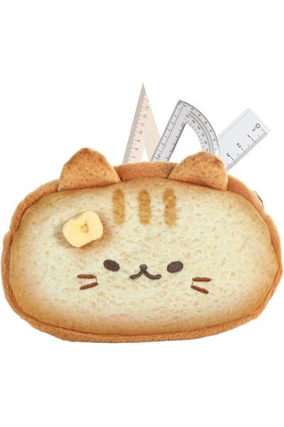 KASTWAVE 1Pcs Adorable Ginger Cat Plush Pencil Case, Large Capacity Zipper Ma...