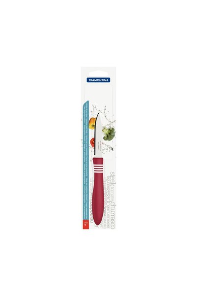 TRAMONTINA COR&COR fruit Knife 7.62 cm – Stainless Steel Blade, Ergonomic Red...