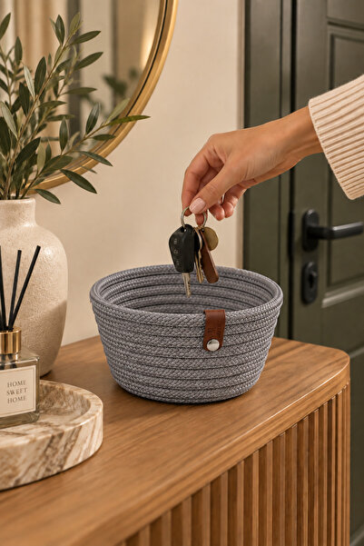 MaVaux Fleur Decorative Wicker Organizer Basket – Wardrobe, Entrance Organize...