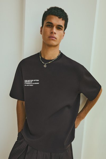Bershka Baskılı interlok sweatshirt