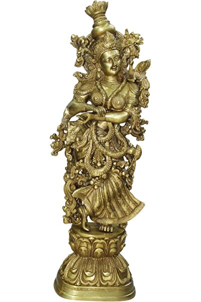 Generic Latas Large Size Brass Radha Krishna Statue |Radha Krishna Murti Statue God Sculpture Idol for Pooja Room Religious Home Decor,Diwali Gift