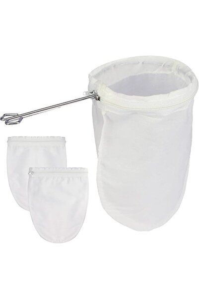 HZYH 3 Pcs Reusable Cheesecloth Bags and Fine Mesh Strainer Set with Stainles...