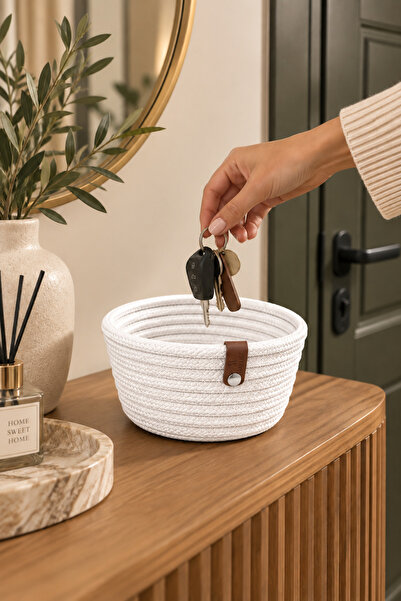 MaVaux Fleur Decorative Wicker Organizer Basket – Wardrobe, Entrance Organize...