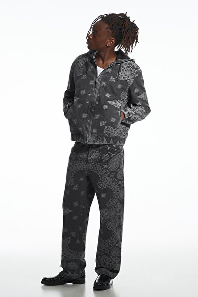 Bershka Kapüşon ARIES X baskılı ceket
