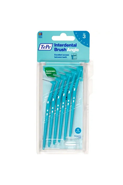 TePe International Brush Angle Μεσοδόντιο Βουρτσάκι No.3 Μπλέ 0.6mm 6τμχ
