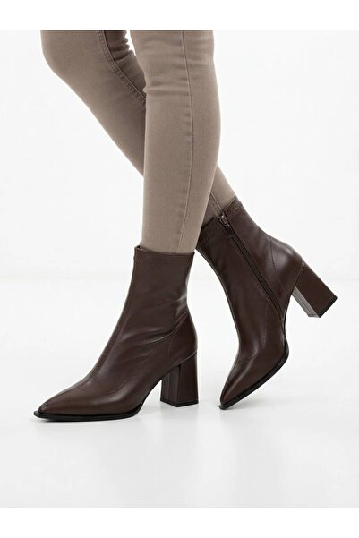 softoria shoes uzun fermuarlı deri bot