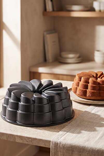 Emsan Black Shiny Rose Döküm Kek Kalıbı 22 cm