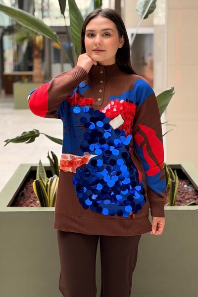 Ghisa Para Pul Sequined Colorful Knitwear Tunic