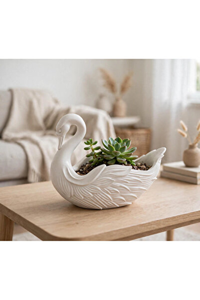 Modern Kuğu Saksı | Çok Amaçlı Dekoratif Kase ve Organizer