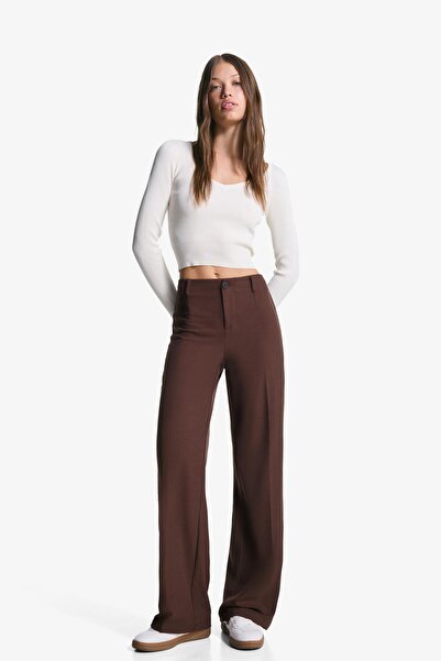 Bershka Geniş paça özel dikim pantolon