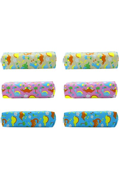 HASTHIP ® 6Pcs Cartoon Dinosaur Pencil Pouches, 7.28'' Organizer Bags for Gir...