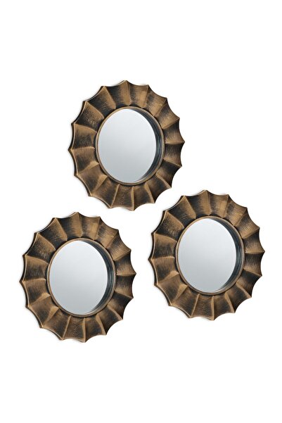 odjas Set de 3 oglinzi decorative aurii, 25x2cm