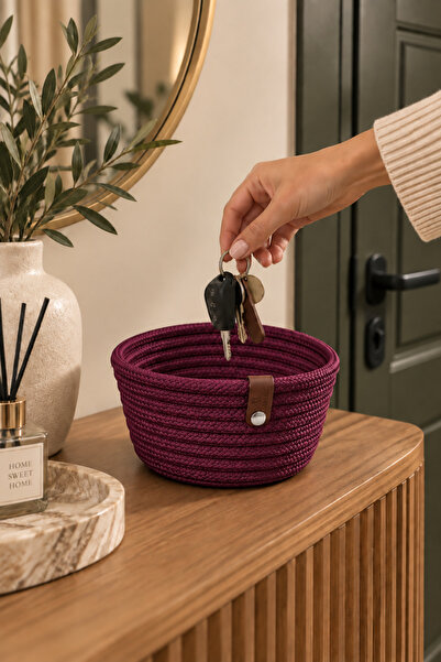 MaVaux Fleur Decorative Wicker Organizer Basket – Wardrobe, Entrance Organize...