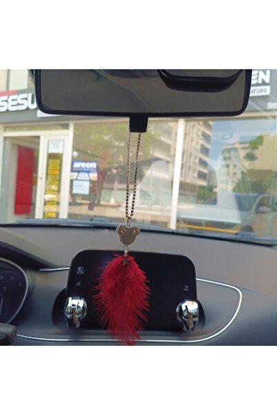 Oto Aksesuarcım Panda Model Metal Star Rearview Mirror Ornament with Red Feat...
