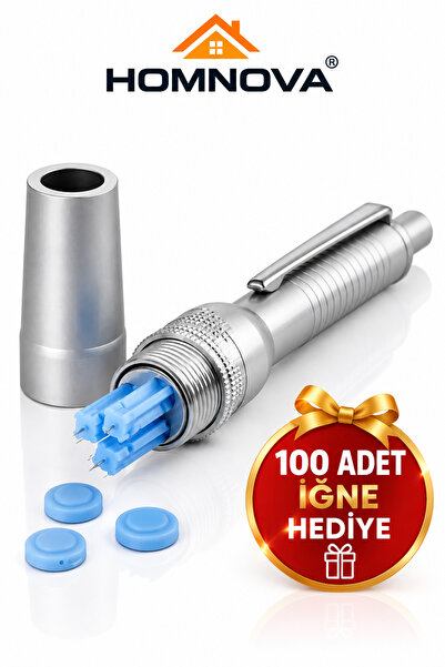 Homnova Üç Uçlu Hacamat Kalemi Çoklu İğneli Metal Hacamat ve Sülük Kalemi 100...