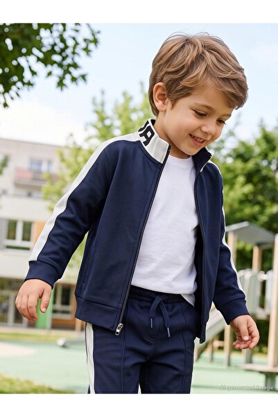 Civil Boys Civil Boys' Pique Active Cardigan |   Pike Long Sleeve Judge Colla...