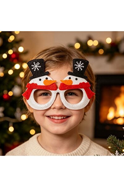 Kmt Style Christmas product, festive accessory decorative glasses with snowme...