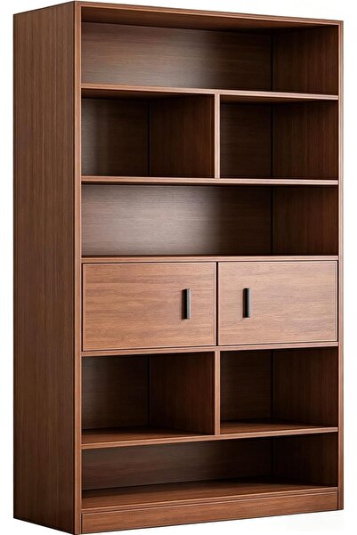 Modern home LEDIN Book Shelf with Storage, Tall Bookshelf with 2 Doors, Moder...