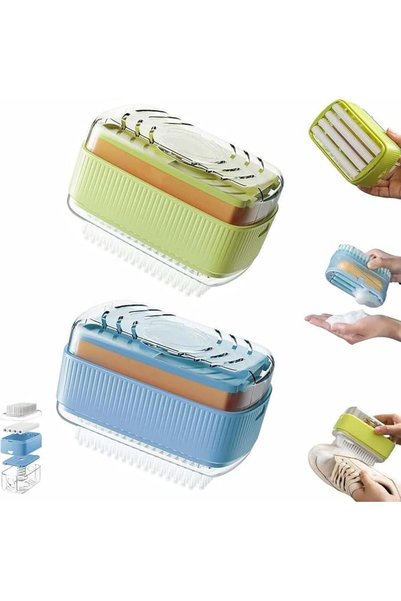 ALMEKAQUZ 2Pcs Multifunctional Soap Dish with Drain, Portable Scrubbing Soap ...