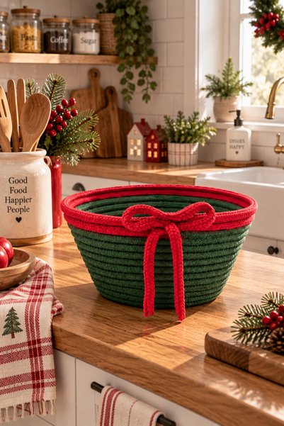 MaVaux Coș decorativ din frânghie Velina, coș împletit manual, coș multifuncțional pentru depozitare și organizare, pentru sufragerie, bucătărie, camera copiilor, cadouri și decorațiuni, coș de Anul Nou, cadou, articole pentru casă