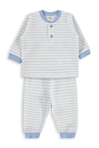 Civil Baby Striped 6-18 Months Pajama Set - Blue