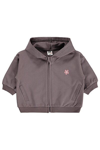Civil Baby Floral Embroidered Basic Cardigan for 6-18 Months - Brown