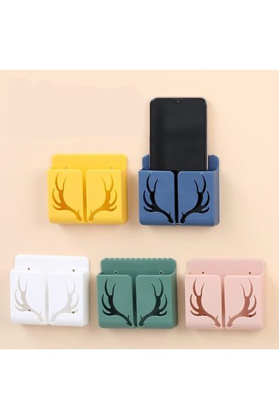 KASTWAVE 5Pcs Wall Mount Phone Holders, Self-Adhesive Remote Control Holder B...