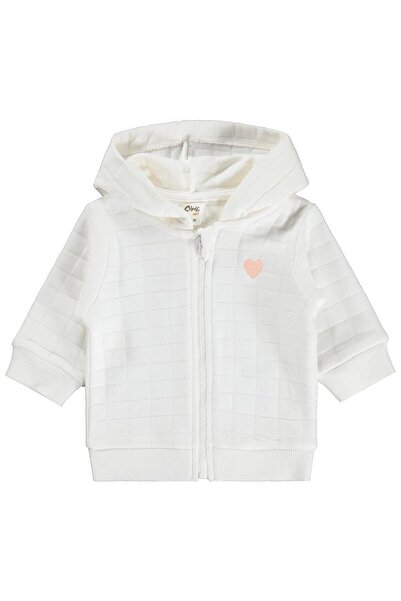Civil Baby Heart Embroidered Hooded Cardigan for 3-18 Months - Ecru
