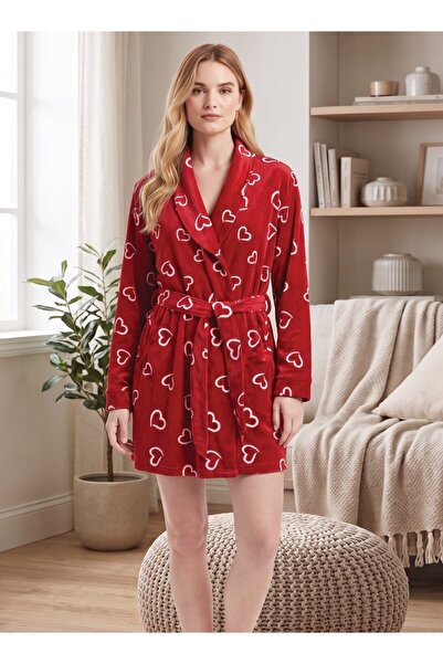 MEBA Women's Velvet Pocketed Dressing Gown, Dowry Gift