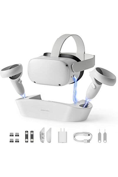 GEEKERA قاعدة شحن لـ Oculus Quest 2، محطة شحن مغناطيسية لسماعة الواقع الافترا...