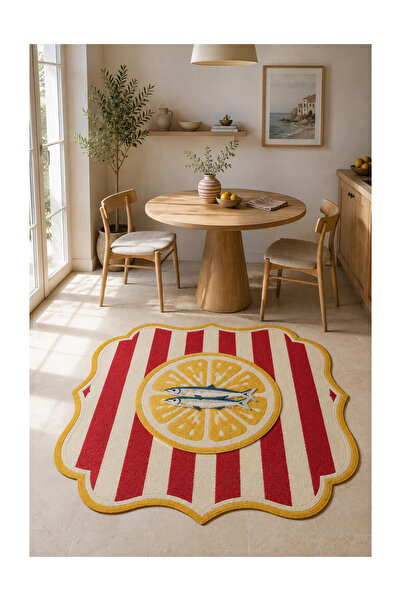 Rugs Modern Halı Rugs Modern Arya Muse Özel Tasarım Bej, Turuncu ve Bordo İnc...