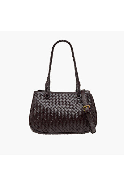 Chrisbella Woven Tote Bag with Detachable Strap