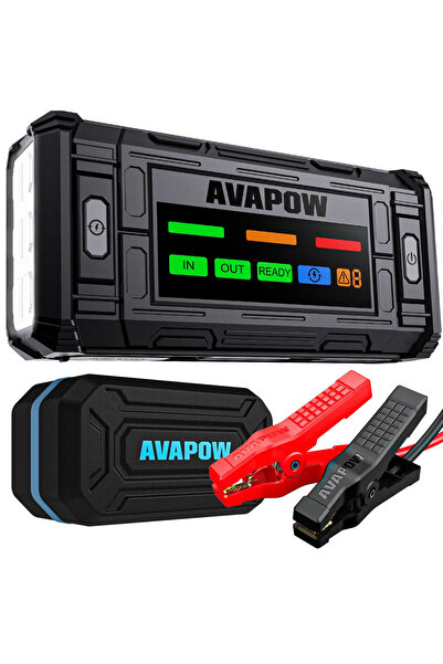 Avapow TJ18 Titan Seri 12000mAh 2000A Bitmiş Aküyü Çalıştıran Jump Starter Taşınabilir Akü Takviye Cihazı