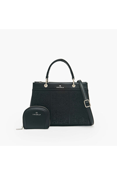 Chrisbella Embroidered Tote Bag with Pouch