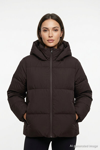LC Waikiki Women's Puffer Coat Hooded Zipper Pocket Casual Winter Comfortable...
