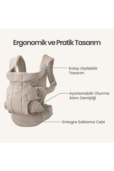 BabyBjörn Kanguru Hold Woven Sand Grey