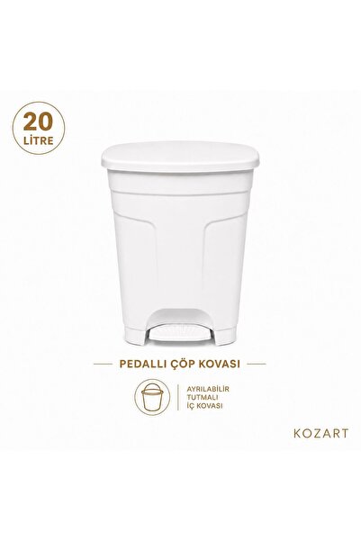 KOZART 20 Litre Pedallı Çöp Kovası İç Kovalı