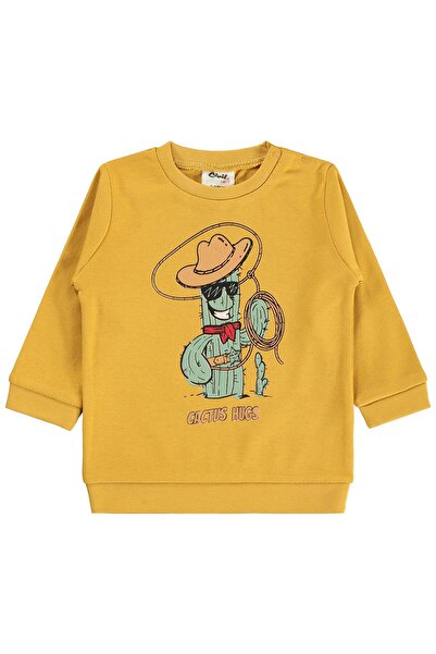 Civil Baby Kaktüs Baskılı 6-18 Ay Sweatshirt - Hardal