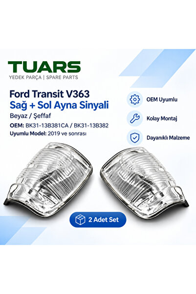 Ford Transit V363 Sağ Sol Ayna Sinyali Takımı Beyaz Şeffaf 2 Adet