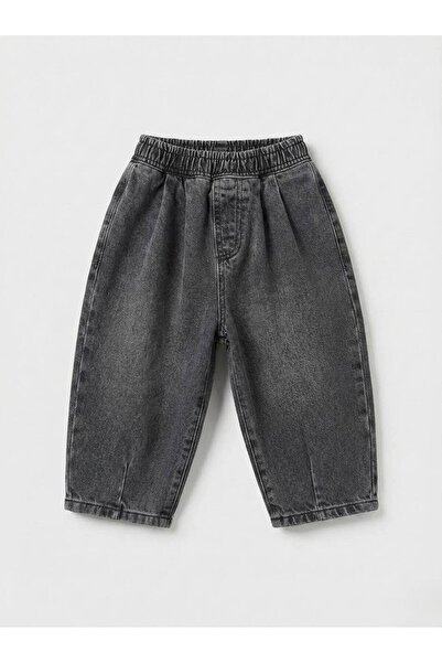 Karaniko Kids Unısex Çocuk Antrasit Renk Pamuklu Balon Jean Pantolon