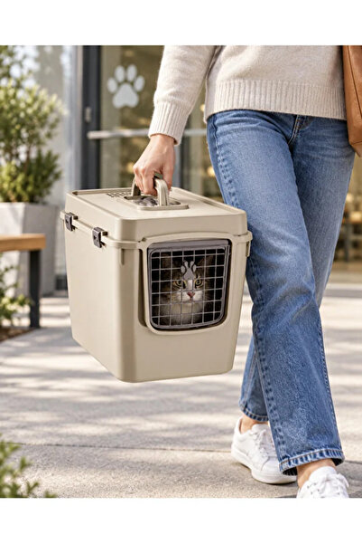 poliva home Kedi-Küçük Köpek Taşıma Çantası- Kedi Tuvaleti 2 Kapılı 57,5x39x43,5 cm Çok Amaçlı Kedi Yaşam Alanı
