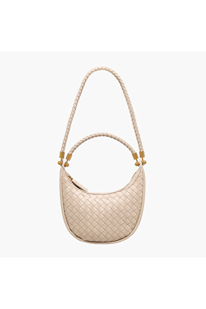 Chrisbella Woven Shoulder Bag with Braided Handles