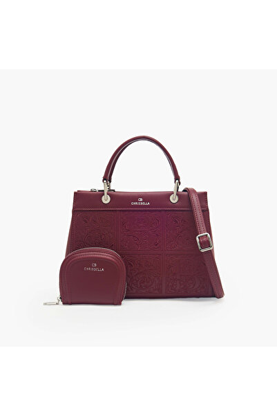 Chrisbella Embroidered Tote Bag with Pouch