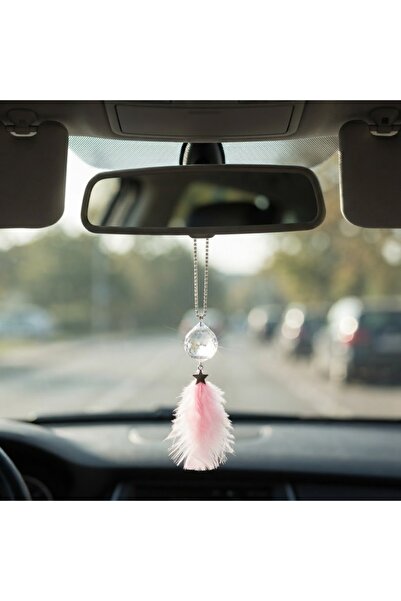 Oto Aksesuarcım Disco Bulk Metal Star Rearview Mirror Ornament Powder Pink Fe...