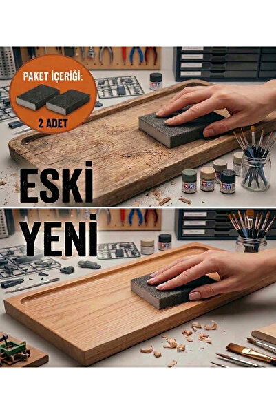 CBKHIRDAVAT Hobi Çalışmaları İçin 2 Adet Takoz Sünger Zımpara