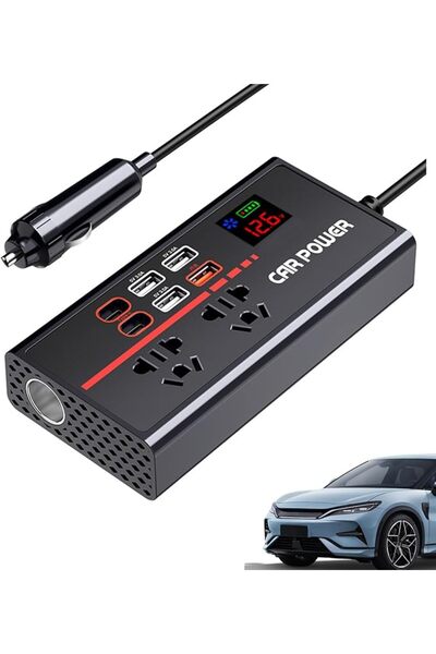 GENERAL UMia Car Power Inverter,Dc 12/24V To 220V Ac Car Inverter,Multifuncti...